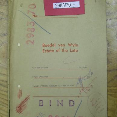 SCHYFF Lucas Johannes VAN DER  - oorlede 15 Mrt 1970