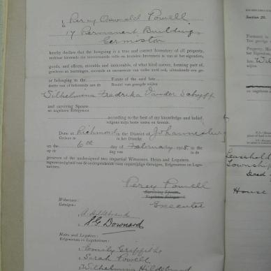SCHYFF Wilhelmina Frederika VAN DER nee FLYNN - oorlede 3 Jan 1918