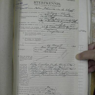 SCHYFF Petrus Johannes VAN DER - died 30 Mar 1946