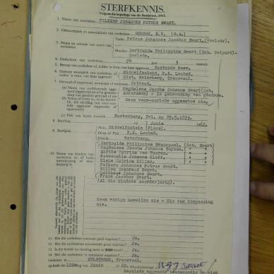 SWART Folkers Johannes Petrus - oorlede 7 Jun 1962
