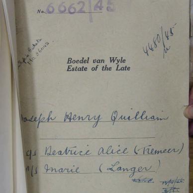 QUILLIAM Joseph Henry - died 18 Nov 1945