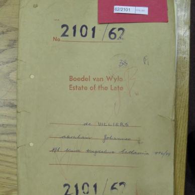 VILLIERS Abraham Johannes DE - died 22 Nov 1961