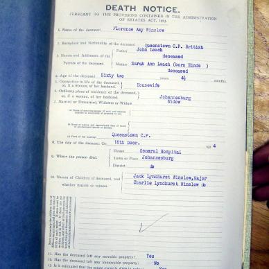 WINSLOW Florence Amy born LEACH - died 18 December 1924