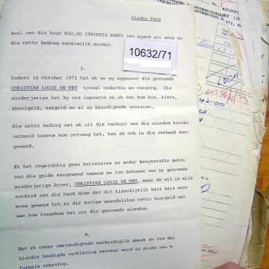 WET Gerrit Cornelius Louis DE - died 18 Oct 1971