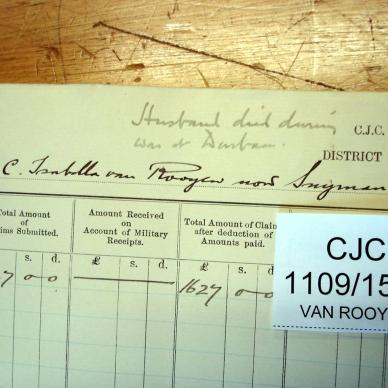 CJC 1109-1528 VAN ROOYEN Cornelius Johannes h