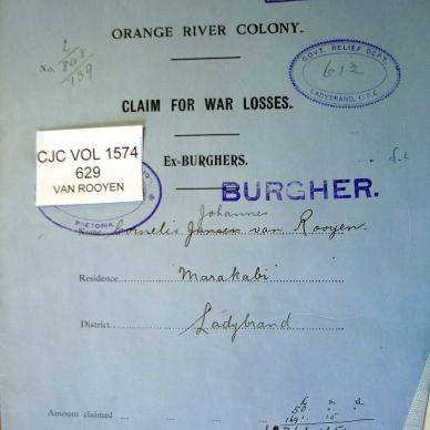 CJC 1574-629 VAN ROOYEN Cornelius Johannes a
