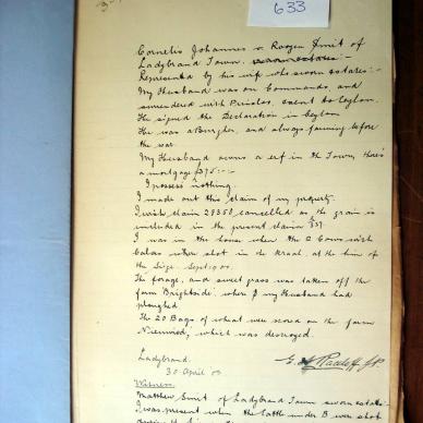 CJC 633-248 VAN ROOYEN-SMIT Cornelis Johannes e