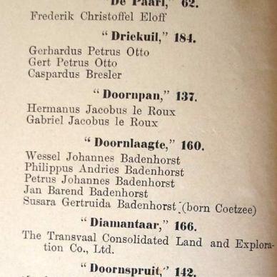 Lichtenburg District List of Farms