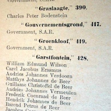 PRETORIA List of farms 1900 (TAB TPK 152) c