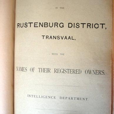 RUSTENBURG List of farms 1901 (TAB TPK 152) a