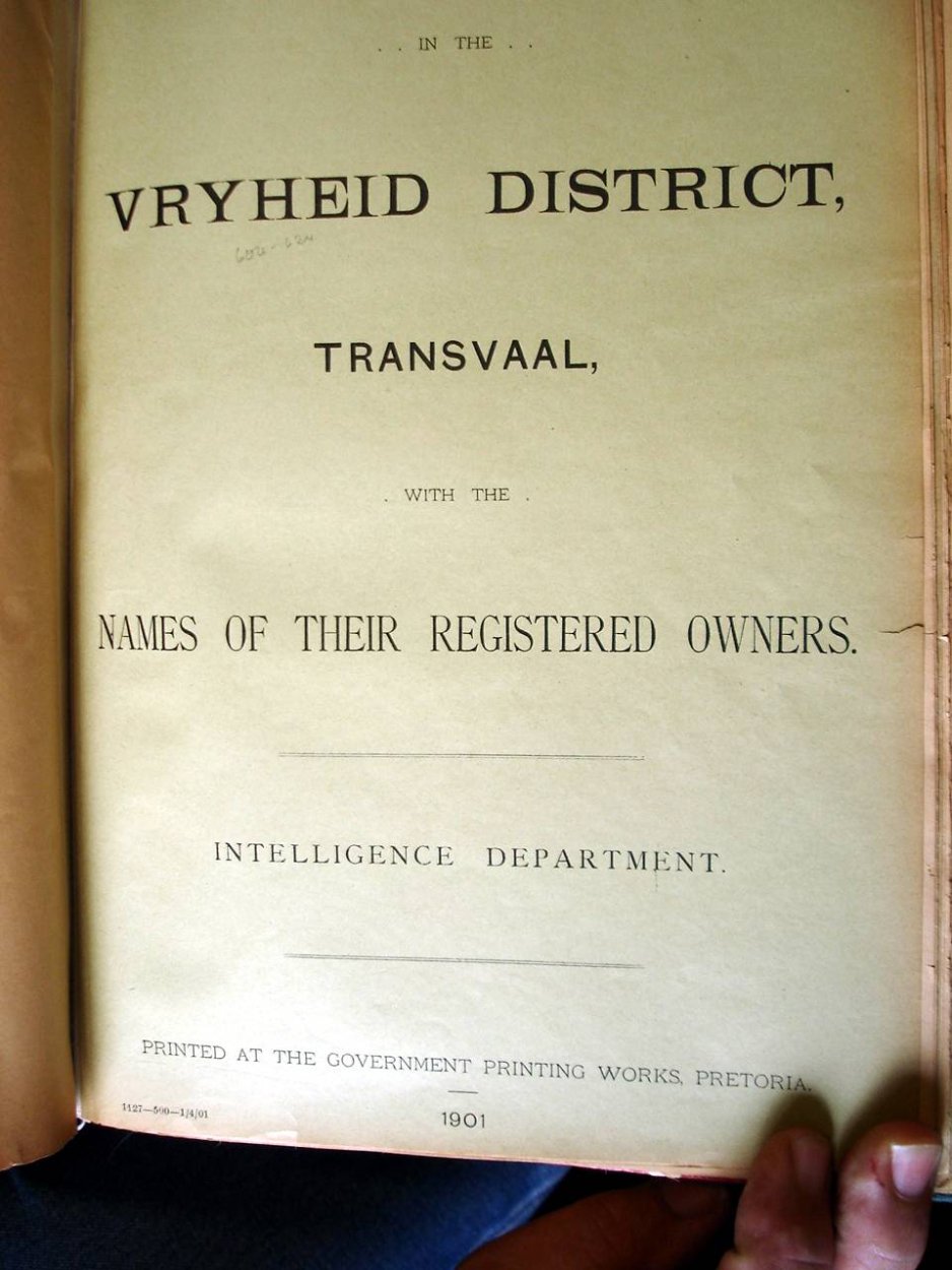 VRYHEID List of farms 1901 a