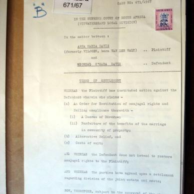 WLD 671-1967 VDWALT _VILJOEN_ - DAVIS a