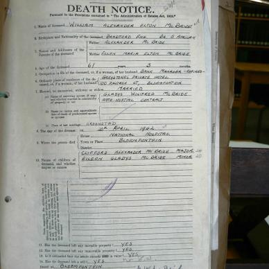 VAB MHG 33885 - Death Notice