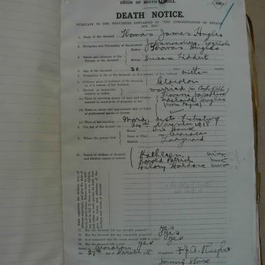 HUGHES Thomas James died 24 November 1918