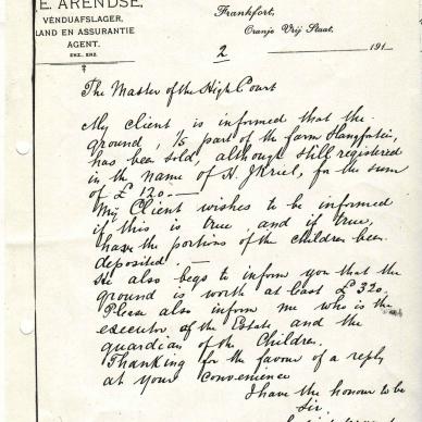 KRIEL Zacharia Gertruida Francina - Brief van Arendse 2 dated 28 Sep 1914