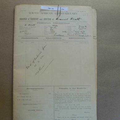 HEATH Daniel - Record of Conduct and Service - South African Constabulary