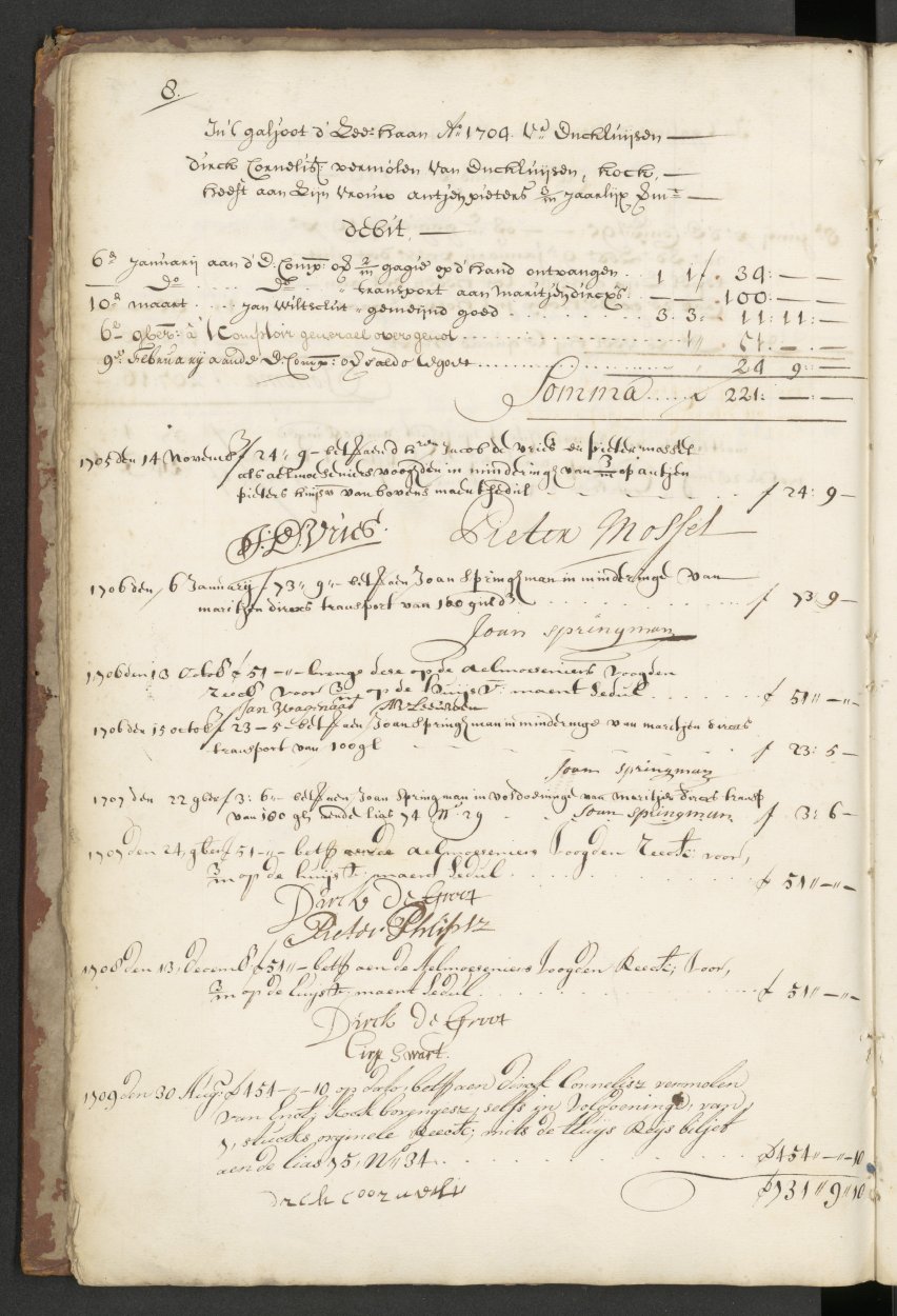 VERMOLEN Dirck Cornelisz - van Enkhuizen, kok, 1704 - Db